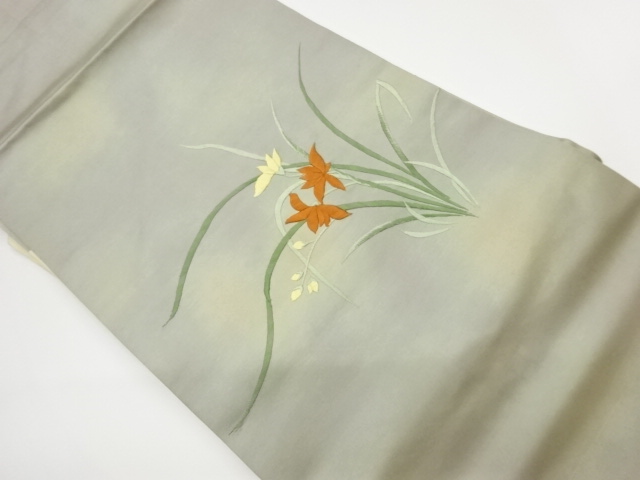 リサイクル　花模様刺繍名古屋帯